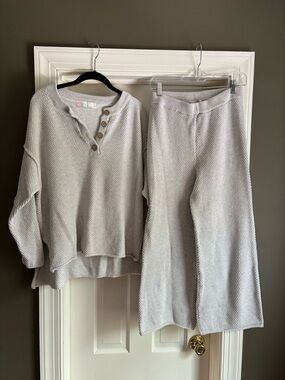 Free People Beach Hailee Sweater Set Gray Size Small Loungewear